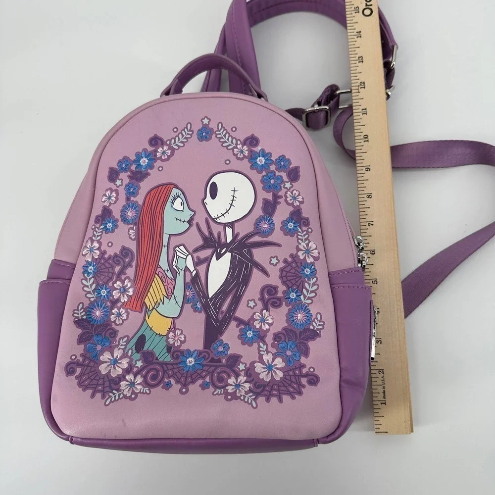 Disney Loungefly Jack Sally Nightmare Before Christmas Burton Backpack Purple